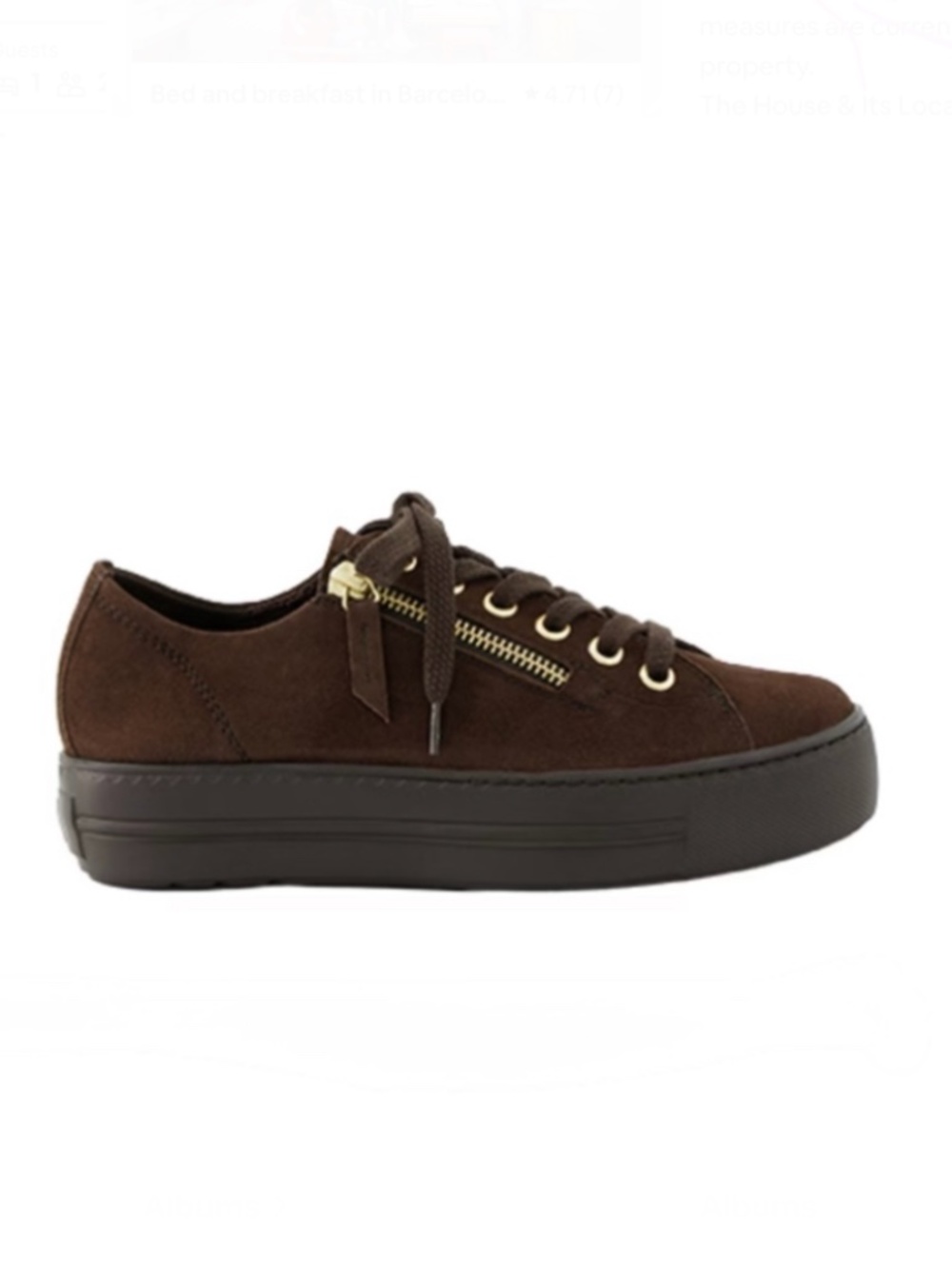 Brown suede leather zippered sneakers. Women’s US sizes Never worn